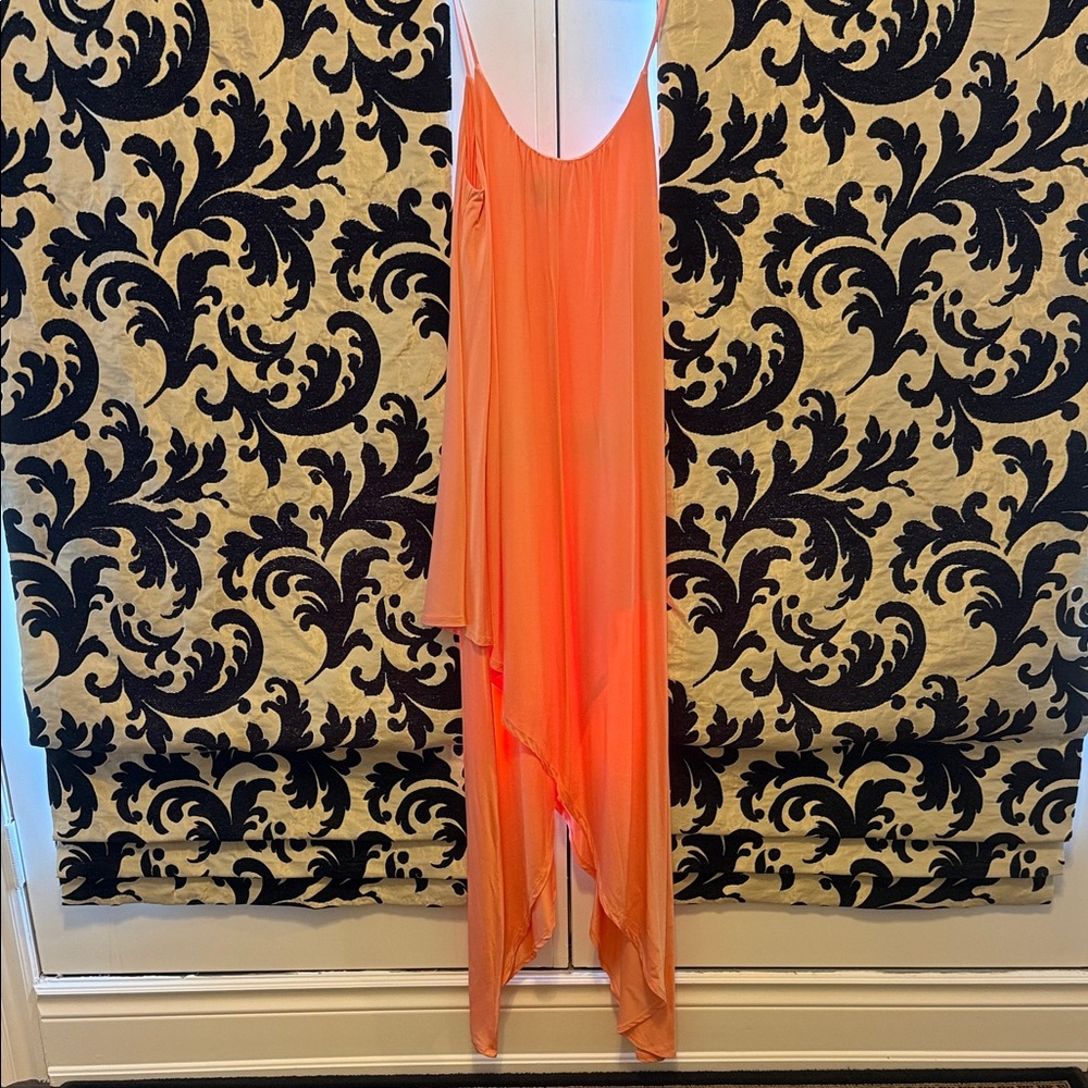 Marciano slinky fabric peach coloured High Low Dress
